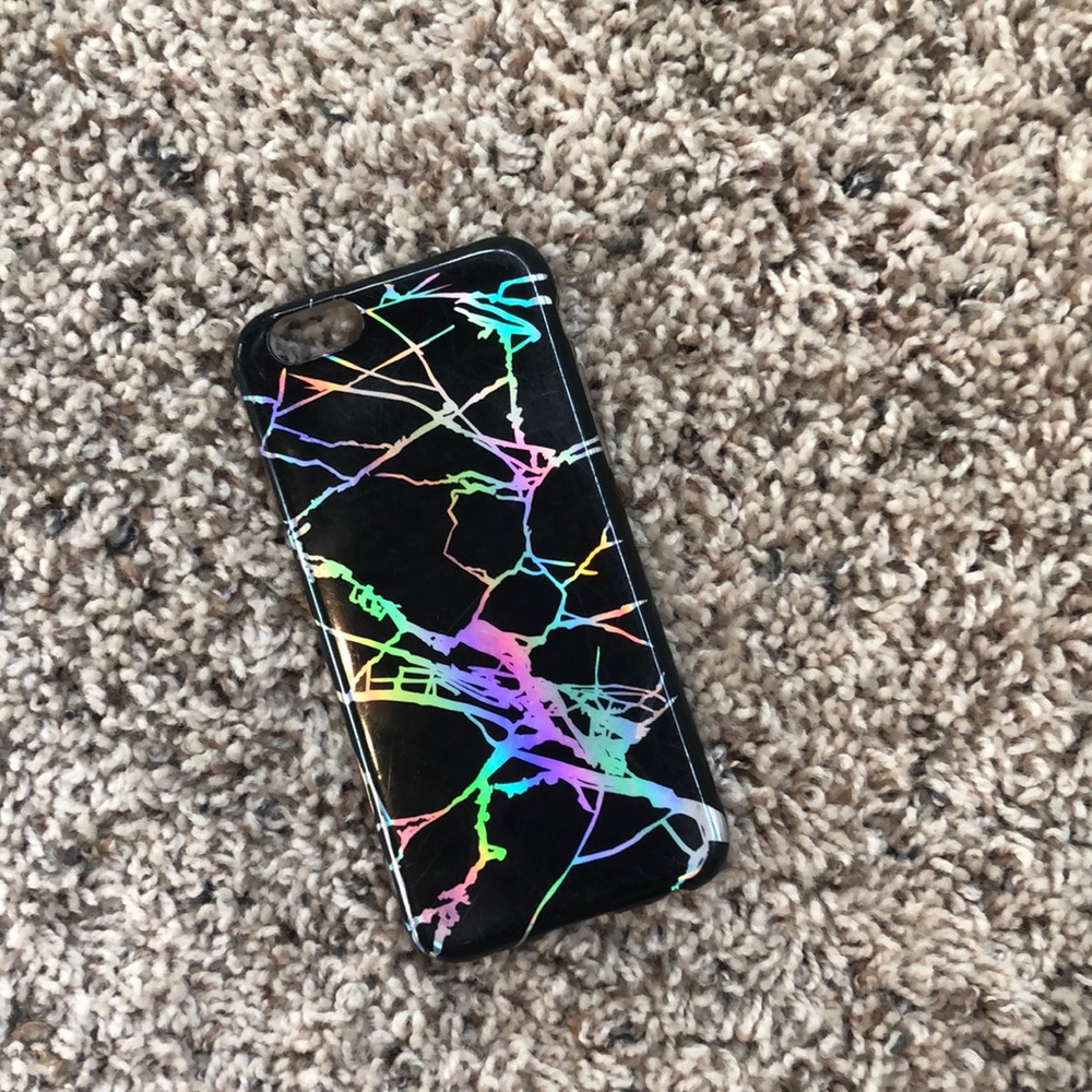 Black holographic phone case